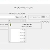گزارش سهم واحدها از هزینه ها